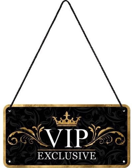 VIP Exclusive Hangend Metalen Bord 10 x 20 cm