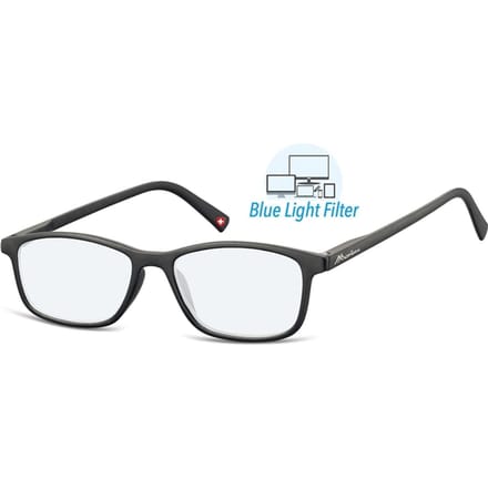Montana Eyewear BLF51 leesbril - beeldschermbril +1.00 zwart - rechthoekig - incl. hardcase