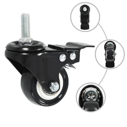 vidaXL - Zwenkwielen - 24 - st - met - remmen - 50 - mm