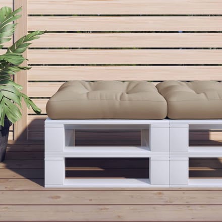vidaXL - Palletkussen - 60x60x12 - cm - stof - taupe