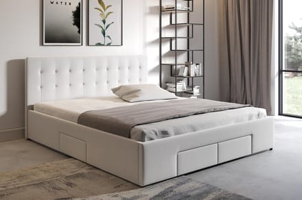 Meubella - Tweepersoonsbed Milo - Wit - 180x200 cm