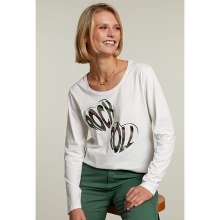 River Woods Off White Crew Neck T-shirt Größe: S | Longsleeves Outlet | Damen | Weiß