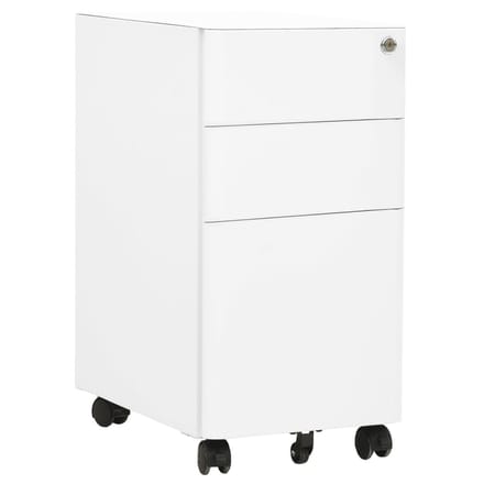 vidaXL - Ladeblok - verrijdbaar - 39x45x59 - cm - staal - wit