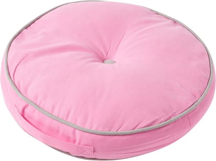 Homescapes Rond vloerkussen – Roze en grijs – 100% katoen met polyestervulling – Ø 43 cm