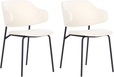 KENAI - Eetkamerstoel set van 2 - Lichtbeige - Polyester