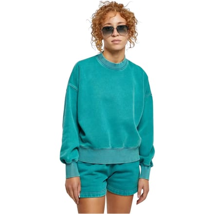 Urban Classics - Oversized Stone Washed Crewneck sweater/trui - XL - Blauw