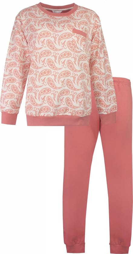 Tenderness Dames Pyjama - Fleece - Ronde Hals - Roze - Maat L