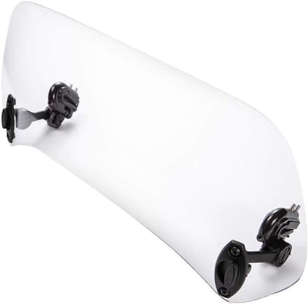 Motorcycle Windshield Extension - Spoiler Extension - Wind Reduction - Adjustable Hinge Mechanism - 37.5 x 17.3 cm - Transparent