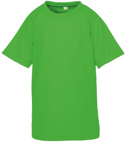 Spiro Childrens Boys Performance Aircool T-Shirt (Flo Green)