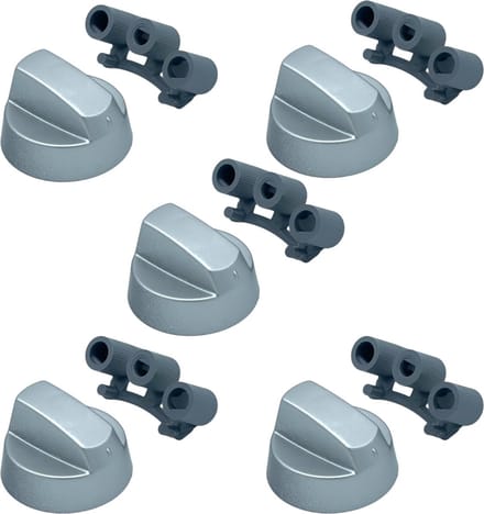 Fixem® - universele gasfornuis kookplaat oven knoppen set 5 stuks Grijs
