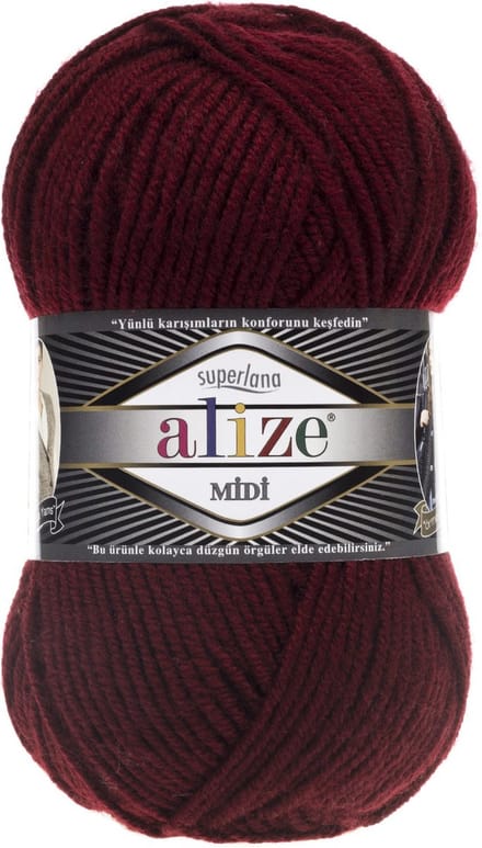 Alize Superlana Midi 57 Bordo Pakket 5 Bollen 500 Gram