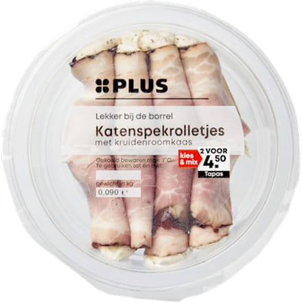 Katenspekrolletjes kruiden roomkaas