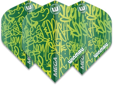 Winmau Mega Standard Graphic Green - Dart Flights
