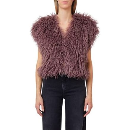 Kort bodywarmer van imitatiebont model 'GILET'