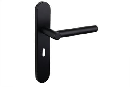 Lavuzo deurkruk Grosetto Zwart met afgerond schild SL56 | Per set | Deurklink met schild
