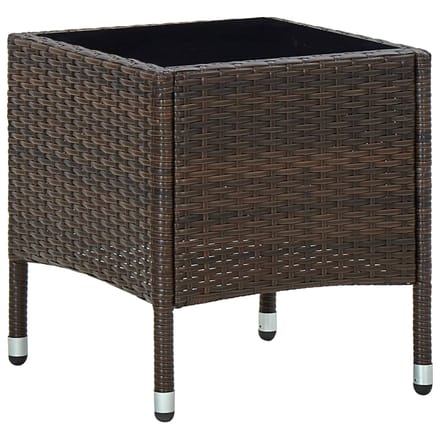 vidaXL - Tuintafel - 40x40x45 - cm - poly - rattan - bruin