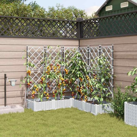vidaXL - Plantenbak - 5 - st - Wit - 120 - x - 120 - x - 126 - cm - PP