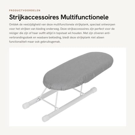 Strijkplank Multifunctioneel - Opvouwbaar - Wasbaar - Antislip - Stalen Buis - Voor Kleding en Reizen - Mini Strijkplank