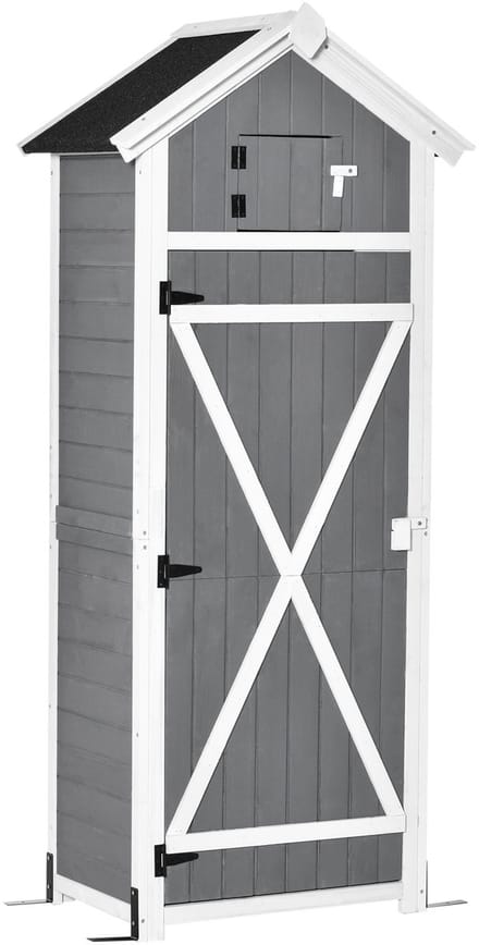 Outsunny - Gereedschapsschuur - met Raam - met Klaptafel - Grijs