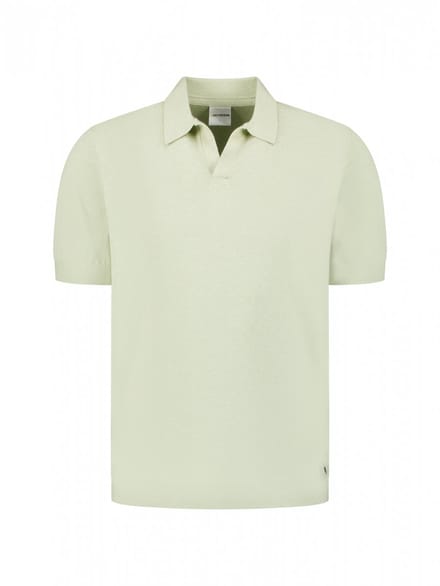 No Excess Pullover short sleeve v-polo melang green
