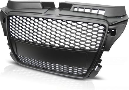 Grill geschikt voor AUDI A3 (8P) RS-STIJL 04 08-07 12 MAT ZWART