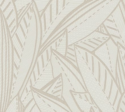PALMBLADEREN BEHANG | Botanisch - Wit Grijs - A.S. Création French Affair