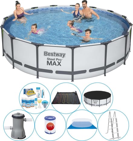 Steel Pro MAX Rond 457x107 cm - Zwembad Combi Deal