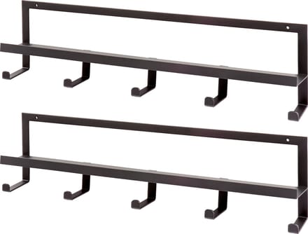 WOOOD Quinn Kapstok 5 Haken - Metaal - Zwart - Set van 2
