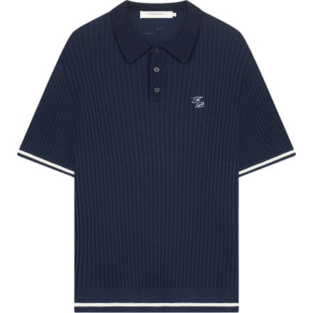 Filling Pieces 422670500246 Polos Donkerblauw Knit Polo Boucle