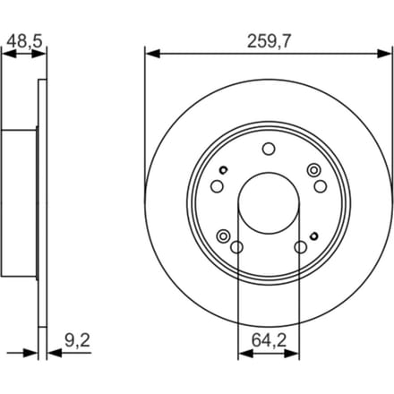 Remschijf BOSCH 0 986 479 T81, 1 stuk