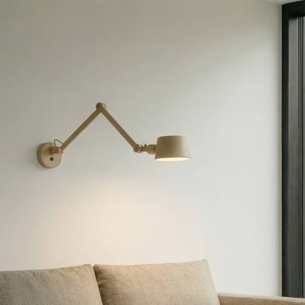 Lucande - wandlamp - 1licht - metaal - H: 14 cm - E27 - beige