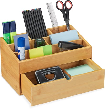 Bureau organizer - met lade - bamboe