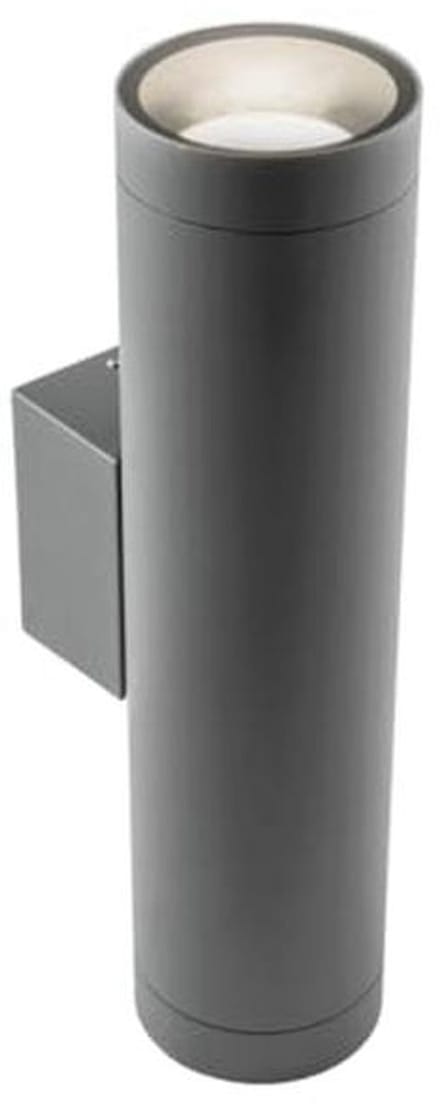 Buitenwandlamp dubbele spot GU10 IP44 aluminium grijs