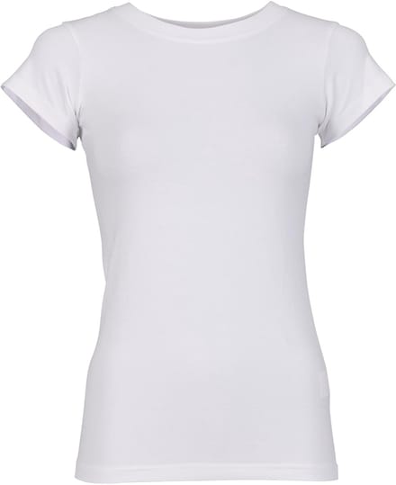 Build your Brand Ladies Basic Stretch Tee BY384 - White - M