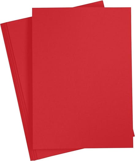 Hobby karton - A4 formaat - 20x vellen - rood - 180 grams - papier - knutselen met papier - knutselpapier