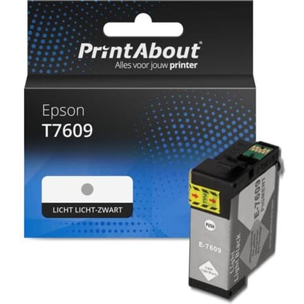 PrintAbout Inktcartridge T7609 Licht licht-zwart geschikt voor Epson
