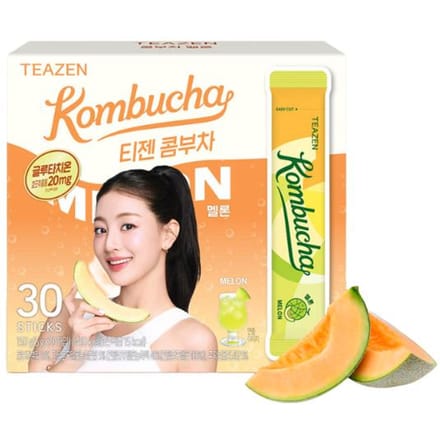 TEAZEN Kombucha Meloen Glutathion 30 Sachets, Pruim Alpha-CD 30 Sachets (12 Opties) #Melon Glutathione 30 Sticks x 1pcs beige