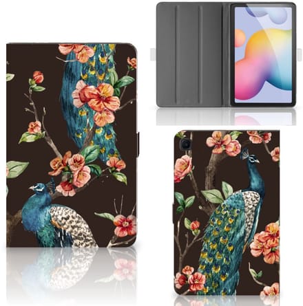 Samsung Galaxy Tab S6 Lite | S6 Lite (2022) Flip Case Pauw met Bloemen
