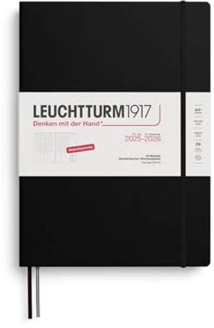 Academische weekplanner A4+ 18 maanden 2026, hardcover zwart