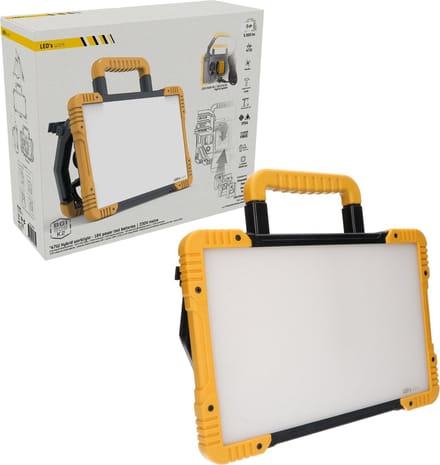LED's Light Hybride LED Bouwlamp 5500 - Bedraad en draadloos te gebruiken – IP54 – Rough Service Tested – 47W