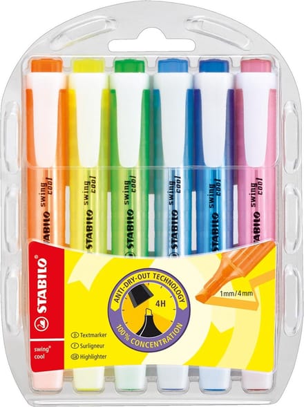 Markeerstift stabilo swing cool 275/6 6st assorti | 5 stuks