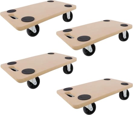 Set van 4 Verrijdbare Dollies MDF Meubelrollers 200 kg Draagkracht