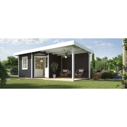 Weka Tuinhuis Met Overkapping 213 Type B Gr1 Antraciet 238x541cm