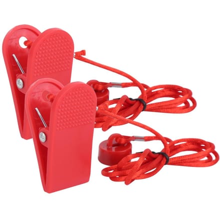 2 Pièces Interrupteur de Sécurité pour Machine de Course Verrouillage Clé Magnétique Accessoire Universel Boîtier Magnétique Rond red