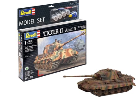 Revell Modelbouwpakket Militaire voertuigen - 63129 Tiger II Ausf. B - Model Set Plastic - 1:72 - Modelbouw