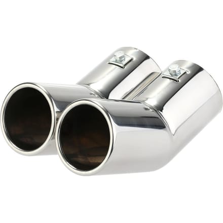 Dubbele pijpen RVS uitlaatpijpen demper tips voor VW Golf 4 Bora Jetta white