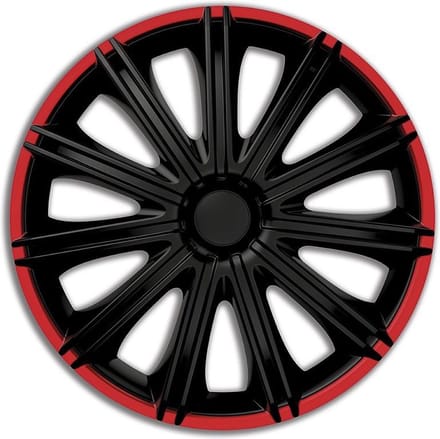 Autostyle Wieldoppen Nero 14 Inch Abs Zwart/rood Set Van 4