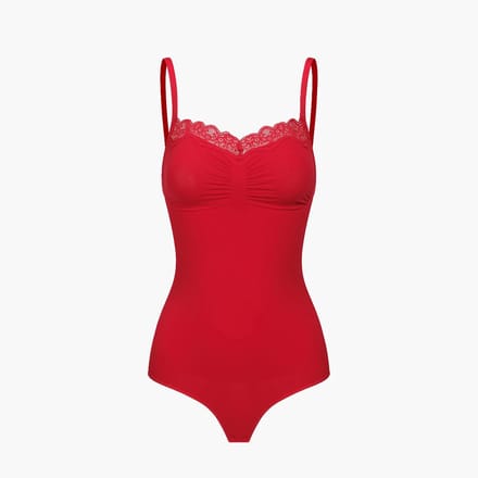 cfab - Corrigerende bodysuit met kant - Wit - M - Corrigerende Body - Naadlos - corrigerend ondergoed dames