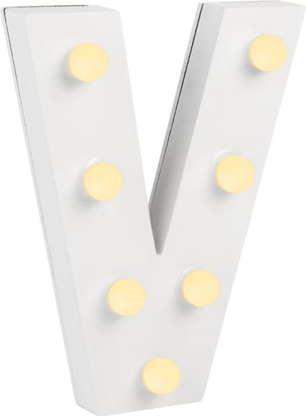 Verlichting | LED Letter | Letter V | Afmeting: 16x11cm