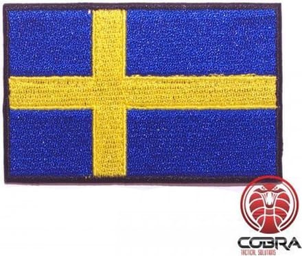 Vlag Zweden geborduurde patch embleem | Strijkpatch embleemes | Military Airsoft